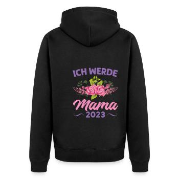 Mutter Mama Tochter Geschenk - Unisex Premium Bio Zip Hoodie - Schwarz - Hinten - Nico (187cm)