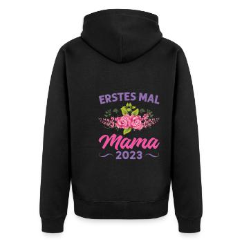 Mutter Mama Tochter Geschenk - Unisex Premium Bio Zip Hoodie - Schwarz - Hinten - Nico (187cm)