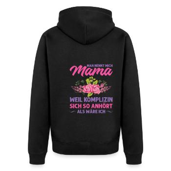 Mutter Mama Tochter Geschenk - Unisex Premium Bio Zip Hoodie - Schwarz - Hinten - Nico (187cm)