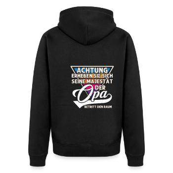 Grossvater opa Opas Geschenk - Unisex Premium Bio Zip Hoodie - Schwarz - Hinten - Nico (187cm)