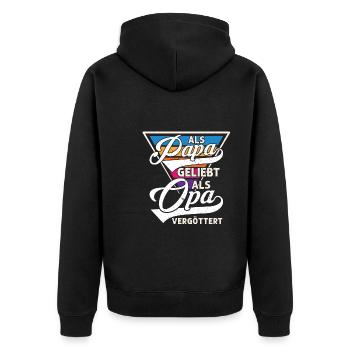 Grossvater opa Opas Geschenk - Unisex Premium Bio Zip Hoodie - Schwarz - Hinten - Nico (187cm)