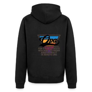 Grossvater opa Opas Geschenk - Unisex Premium Bio Zip Hoodie - Schwarz - Hinten - Nico (187cm)