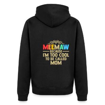 Omi Omi Familie Geschenk - Unisex Premium Bio Zip Hoodie - Schwarz - Hinten - Nico (187cm)