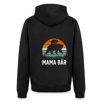 Mama Bär Mama Bär Geschenk - Unisex Premium Bio Zip Hoodie - Schwarz - Hinten - Nico (187cm)