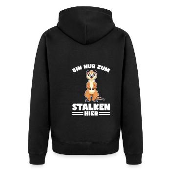 Tiere Erdmännchen Erdmännchene Geschenk - Unisex Premium Bio Zip Hoodie - Schwarz - Hinten - Nico (187cm)