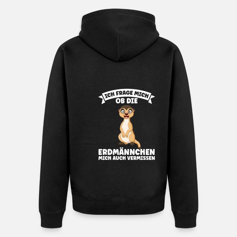 Tiere Erdmännchen Erdmännchene Geschenk - Unisex Premium Bio Zip Hoodie - Schwarz