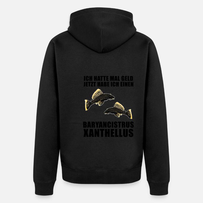 Fish Baryancistrus Xanthellus Fisher Geschenk - Unisex Premium Bio Zip Hoodie - Schwarz