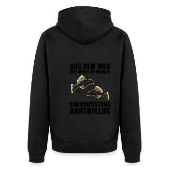 Fish Baryancistrus Xanthellus Fisher Geschenk - Unisex Premium Bio Zip Hoodie - Schwarz - Hinten - Nico (187cm)