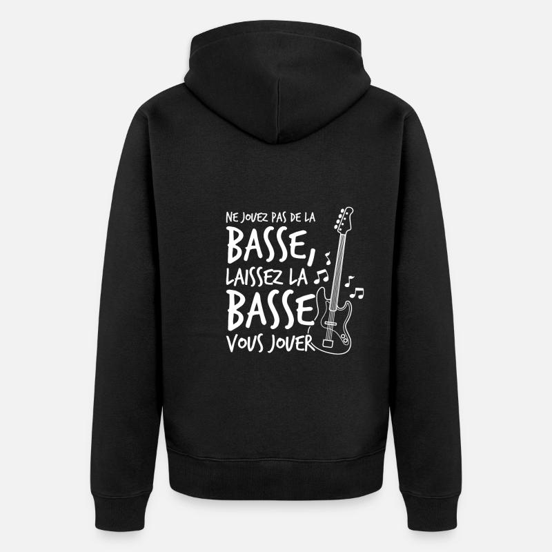 Guitar Basse Basse Guitar Geschenk - Unisex Premium Bio Zip Hoodie - Schwarz