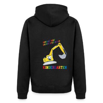 Kindergarten Bagger Kita-Anfang Geschenk - Unisex Premium Bio Zip Hoodie - Schwarz - Hinten - Nico (187cm)