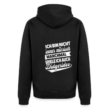 Didgeridoo Musiker Didgeridoospieler Geschenk - Unisex Premium Bio Zip Hoodie - Schwarz - Hinten - Nico (187cm)