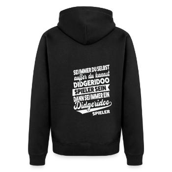 Didgeridoo Musiker Musiktherapie Geschenk - Unisex Premium Bio Zip Hoodie - Schwarz - Hinten - Nico (187cm)