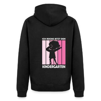 Kindergarten Dabbing Kita-Beginn Geschenk - Unisex Premium Bio Zip Hoodie - Schwarz - Hinten - Nico (187cm)