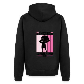 Schulkind Dabbing Schulstart Geschenk - Unisex Premium Bio Zip Hoodie - Schwarz - Hinten - Nico (187cm)