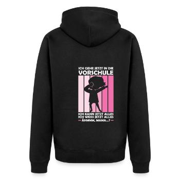 Vorschule Dabbing Vorschüler Geschenk - Unisex Premium Bio Zip Hoodie - Schwarz - Hinten - Nico (187cm)