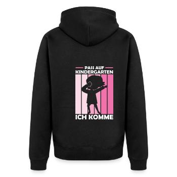 Kindergarten Dabbing Kita-Anfang Geschenk - Unisex Premium Bio Zip Hoodie - Schwarz - Hinten - Nico (187cm)