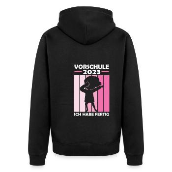 Vorschule 2023 Dabbing Vorschüler Geschenk - Unisex Premium Bio Zip Hoodie - Schwarz - Hinten - Nico (187cm)
