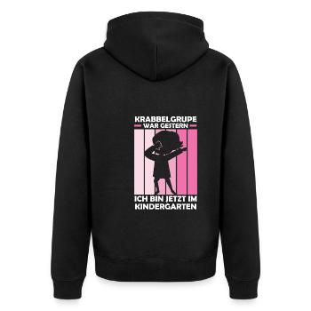 Kindergarten Dabbing Kindergartenanfänger Geschenk - Unisex Premium Bio Zip Hoodie - Schwarz - Hinten - Nico (187cm)