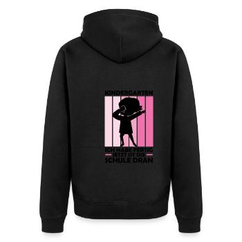 Schulkind Dabbing Schulbeginn Geschenk - Unisex Premium Bio Zip Hoodie - Schwarz - Hinten - Nico (187cm)