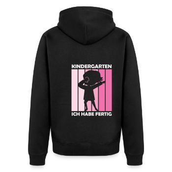 Kindergarten Dabbing Kita-Abgänger Geschenk - Unisex Premium Bio Zip Hoodie - Schwarz - Hinten - Nico (187cm)