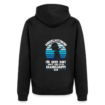 Kindergarten Dabbing Kita-Start Geschenk - Unisex Premium Bio Zip Hoodie - Schwarz - Hinten - Nico (187cm)
