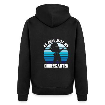 Kindergarten Dabbing Kita-Beginn Geschenk - Unisex Premium Bio Zip Hoodie - Schwarz - Hinten - Nico (187cm)