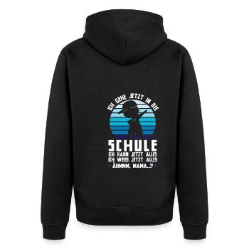 Schulkind Dabbing Schulstart Geschenk - Unisex Premium Bio Zip Hoodie - Schwarz - Hinten - Nico (187cm)