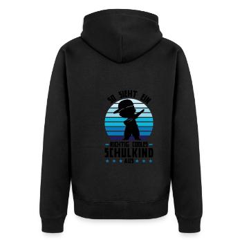 Schulkind Dabbing Schulstart Geschenk - Unisex Premium Bio Zip Hoodie - Schwarz - Hinten - Nico (187cm)