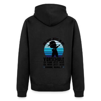 Vorschule Dabbing Vorschulkind Geschenk - Unisex Premium Bio Zip Hoodie - Schwarz - Hinten - Nico (187cm)