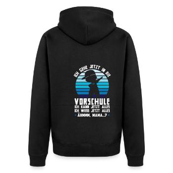 Vorschule Dabbing Vorschüler Geschenk - Unisex Premium Bio Zip Hoodie - Schwarz - Hinten - Nico (187cm)