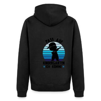 Kindergarten Dabbing Kita-Start Geschenk - Unisex Premium Bio Zip Hoodie - Schwarz - Hinten - Nico (187cm)