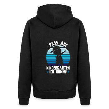Kindergarten Dabbing Kita-Anfang Geschenk - Unisex Premium Bio Zip Hoodie - Schwarz - Hinten - Nico (187cm)