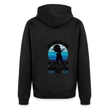 Kindergarten Dabbing Kita-Anfang Geschenk - Unisex Premium Bio Zip Hoodie - Schwarz - Hinten - Nico (187cm)