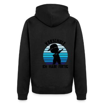 Vorschule Dabbing Vorschulkind Geschenk - Unisex Premium Bio Zip Hoodie - Schwarz - Hinten - Nico (187cm)