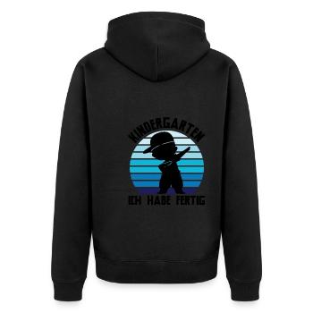 Kindergarten Dabbing Kita Abschluss Geschenk - Unisex Premium Bio Zip Hoodie - Schwarz - Hinten - Nico (187cm)