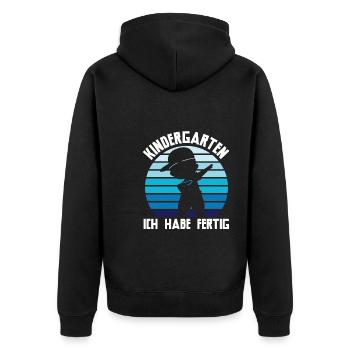 Kindergarten Dabbing Kita-Abgänger Geschenk - Unisex Premium Bio Zip Hoodie - Schwarz - Hinten - Nico (187cm)