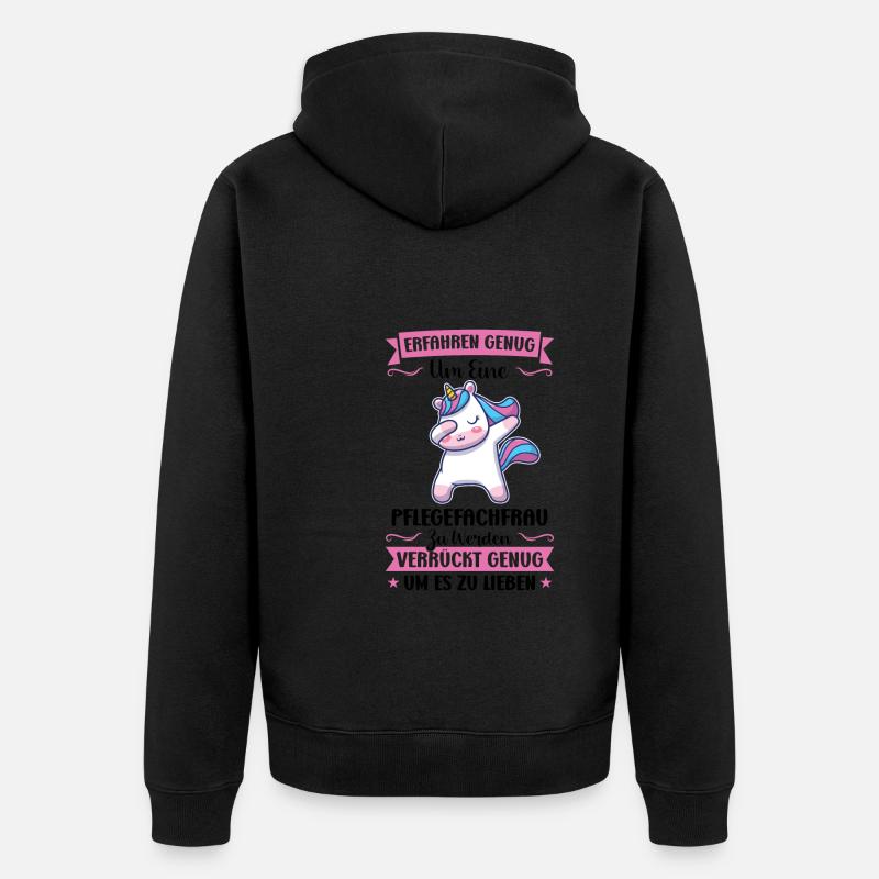 Krankenhaus Pflegefachfrau Pflegerin Geschenk - Unisex Premium Bio Zip Hoodie - Schwarz