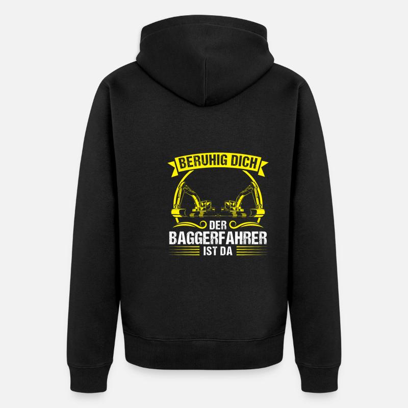 Baggerfahrer Beruf Bagger-Fahrer Geschenk - Unisex Premium Bio Zip Hoodie - Schwarz