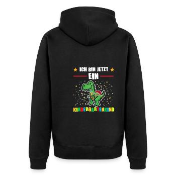 Kindergarten Dino Kita-Kind Geschenk - Unisex Premium Bio Zip Hoodie - Schwarz - Hinten - Nico (187cm)