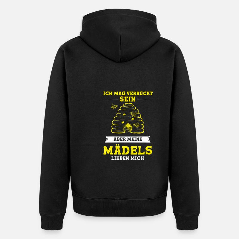 Imker Bienen Biene Geschenk - Unisex Premium Bio Zip Hoodie - Schwarz
