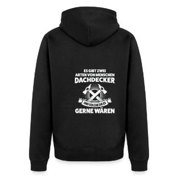 Dachdecker Beruf Dachdecken Geschenk - Unisex Premium Bio Zip Hoodie - Schwarz - Hinten - Nico (187cm)