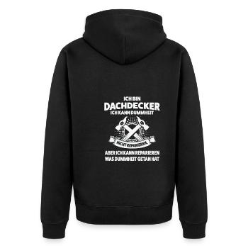 Dachdecker Beruf Dachdecken Geschenk - Unisex Premium Bio Zip Hoodie - Schwarz - Hinten - Nico (187cm)
