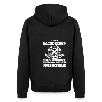 Dachdecker Beruf Dachdecken Geschenk - Unisex Premium Bio Zip Hoodie - Schwarz - Hinten - Nico (187cm)
