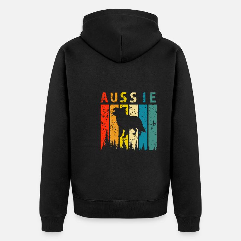 aussie retro design aussie Geschenk - Unisex Premium Bio Zip Hoodie - Schwarz