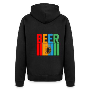 Bier Retro-Design Bier Geschenk - Unisex Premium Bio Zip Hoodie - Schwarz - Hinten - Nico (187cm)