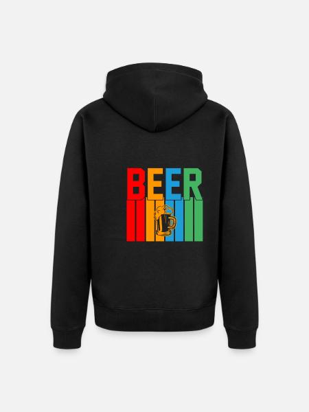 Bier Retro-Design Bier Geschenk - Unisex Premium Bio Zip Hoodie - Schwarz