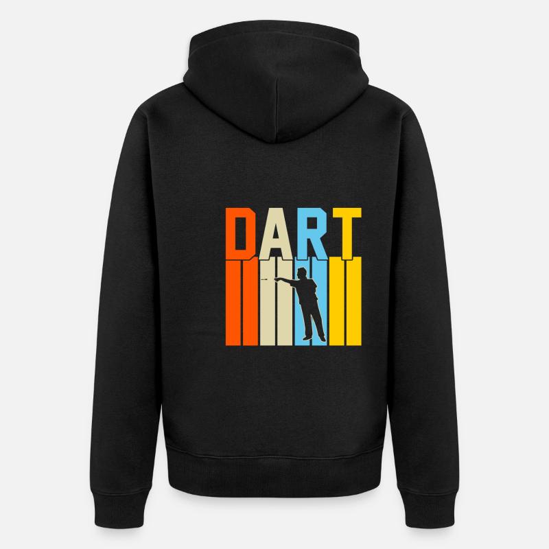 dart retro design dart Geschenk - Unisex Premium Bio Zip Hoodie - Schwarz