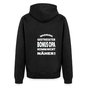 Stiefopa Familie Bonusopa Geschenk - Unisex Premium Bio Zip Hoodie - Schwarz - Hinten - Nico (187cm)