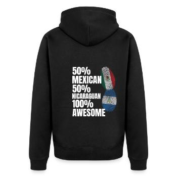 Basketball & Tacos Baseball Tacos Geschenk - Unisex Premium Bio Zip Hoodie - Schwarz - Hinten - Nico (187cm)