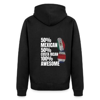 Anime & Ramen Anime Ramen Geschenk - Unisex Premium Bio Zip Hoodie - Schwarz - Hinten - Nico (187cm)